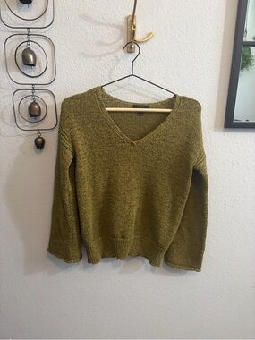 J. Crew Olive V-Neck Knit Sweater
